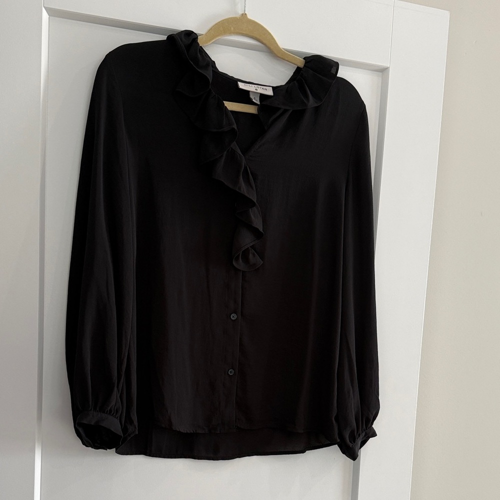 Nili Lotan for Target Black Ruffled Blouse - Picture 3 of 3